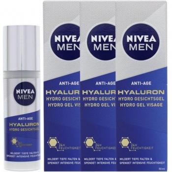 NIVEA MEN Anti Age Hydrating Gel – 3‑Pack, 50 ml, Anti‑Falten‑Tagespflege