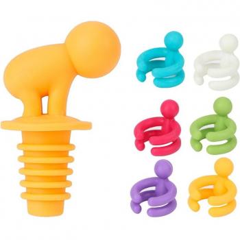 Leuk Wijnflesstopperset Mixproof Label, 7 stuks lekvrij siliconen wijnglas marker barfeestartikel