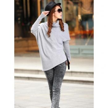 Pull à manches batwing pour femmes - style automnal