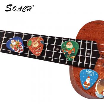 SOACH 10PCS Santa Guitar Picks with Earrings