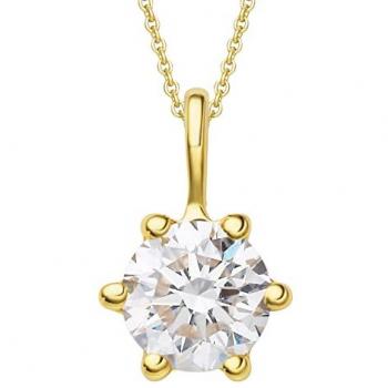 ONE ELEMENT Kettenanhänger 0.25 ct Diamant Brillant Anhänger aus 585 Gelbgold
