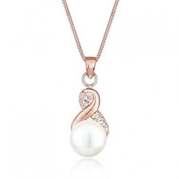 Elli Perlenkette Elli Halskette Infinity Perle Kristalle 925 Silber