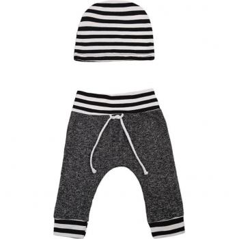 Infant Casual Striped Bottoms with Matching Hat
