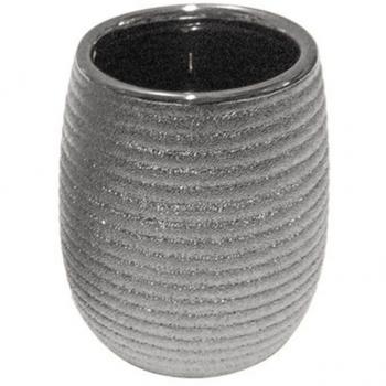 Vaso de Baño con Rayas Plateadas para Cepillos de Dientes 59939