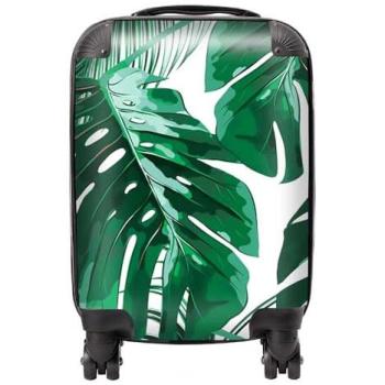 WRT Ltd Mini Cabin Tropical Jungle Leaf Pattern Suitcase – Green