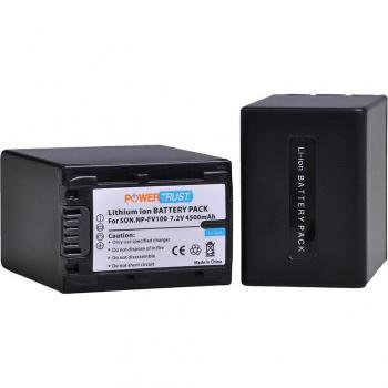 2x 4500mAh NP-FV100 Battery Pack with LCD Charger for Sony