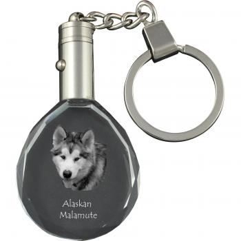 Porte-clés en cristal Alaskan Malamute