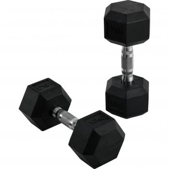 Manubri Esagonali 10kg in Metallo e Gomma
