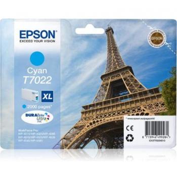 Epson T7022 Eiffel Tower Cyan High Yield Ink Cartridge 21ml - C13T70224010