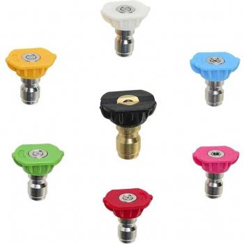7 Pack High-Pressure Spray Nozzle Tips with 1/4 Inch Connector, 5000 PSI