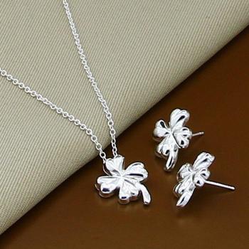 925 Silver Four-Leaf Clover Jewelry Set