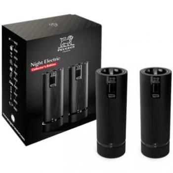PEUGEOT Salz-/Pfeffermühle Pfeffer- und Salzmühlenset LINE Duo NIGHT ELECTRIC