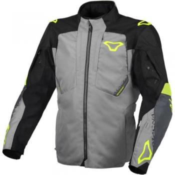 Motorradjacke Macna Notch Grau-Schwarz-Fluo Gelb