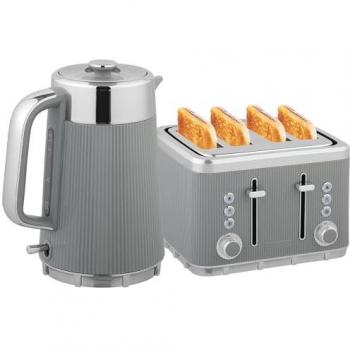 Homcom Rapid Boil Kettle + 4‑Slice Toaster, 1.7L 3000W – Taupe