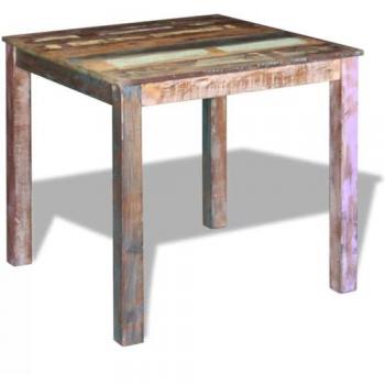 Table à manger vintage en bois de récupération 80x82x76 cm