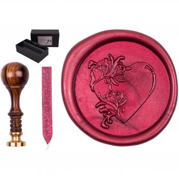 Engraved Heart Tendril Wax Seal Kit