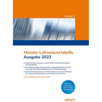 Monats-Lohnsteuertabelle 2023