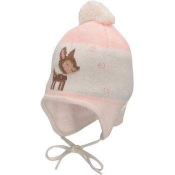 Cappello pom pom cervo ecru 47 cm