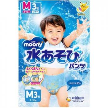 Unicharm Blue Disposable Diaper Pants M 3 Pieces