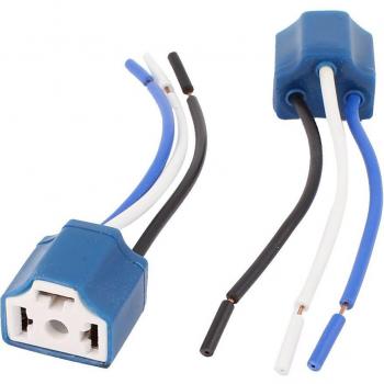 H4 Ceramic Bulb Holder Socket Connector for Auto Headlight and Fog Lamp, 12V-36V