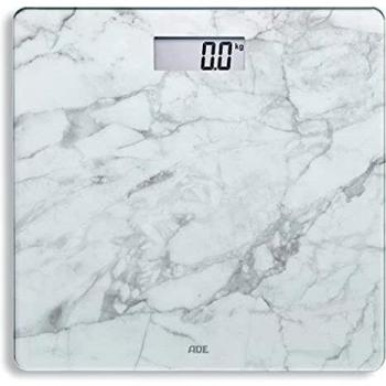 ADE Digitale Personenwaage BE 1711 Aurora – Helle Marmor‑Optik, Sicherheitsglas, 180 kg