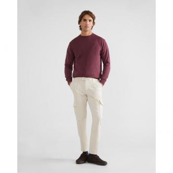 Silbon - Pantalón cargo de hombre slim beige claro