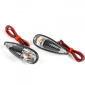 Gouttes de Lumière Orange – Clignotant Carbone Transparent