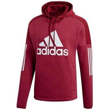 Herren adidas Sports ID Logo Pullover mit Kapuze aus Fleece – Noble Maroon Melange – L