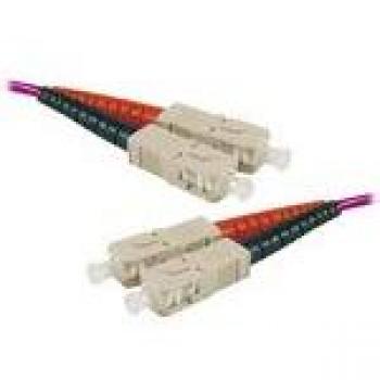 Exertis Connect LWL Patchkabel Eco, 50/125 µm, OM4-Faser, SC Duplex Stecker/Stecker, erika-violet, 10,0 m UPC