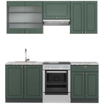 Vicco Cocina Fame-Line, Verde-Dorado Casa de Campo, 200 cm, Mármol