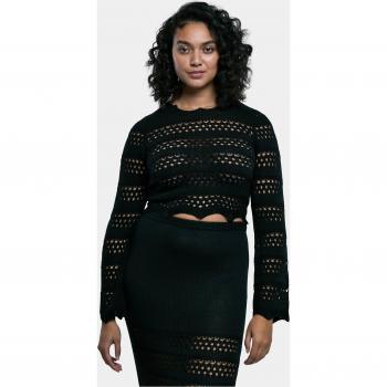 Urban Classics Damen Cropped Crochet Strickpullover