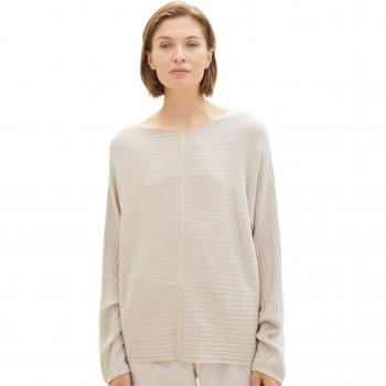 Tom Tailor Knit Structured Batwing Sweater Clouds Grey Melange M