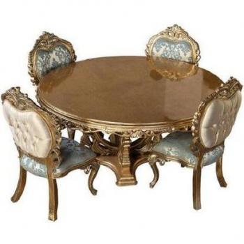 Eleganter Goldener Barock Esstisch 173cm