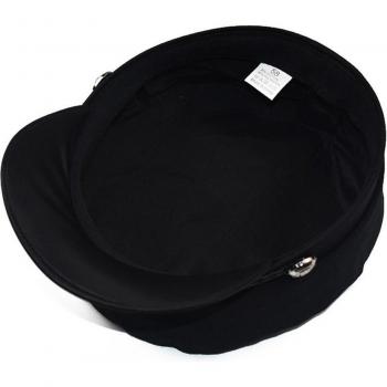 Gorro Lana Negra Octagonal con Botones