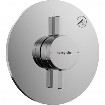 Grifo de Ducha Empotrado Hansgrohe DuoTurn S, Monomando Redondo para 1 Función, Mezclador para iBox Universal 2, Cromo