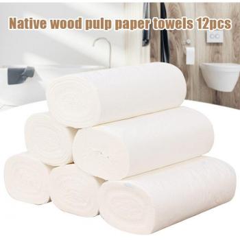 12pcs Coreless Soft Thickened 4-Ply Toilet Paper Rolls