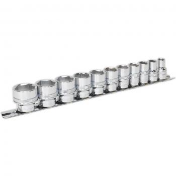 Sealey 11 Piece 3/8 Drive Lock On Hexagon Socket Set Imperial 3/8