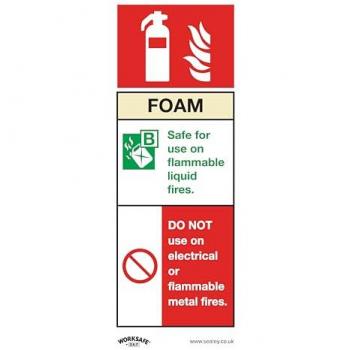 Worksafe Foam Fire Extinguisher Self-Adhesive Sign