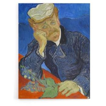 Vintage Van Gogh Dr. Paul Gachet Art Print – Blue Palette (18W × 24H)