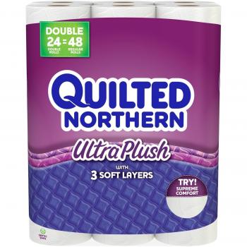 White Quilted Northern Ultra Plush 2‑Pack Roll Tissue, 24 Count