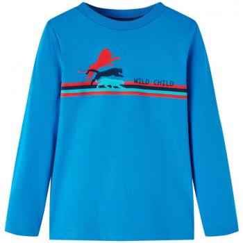 Camisa de Niño Estampado Selvático Long Sleeve Azul Profundo 116