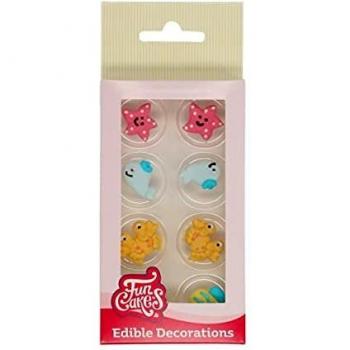 FunCakes Sugar Decorations Zoo: Prêt à l'emploi pour la décoration de gâteau, parfait pour les cupcakes, muffins et plus, certifié sans gluten, Set / 8