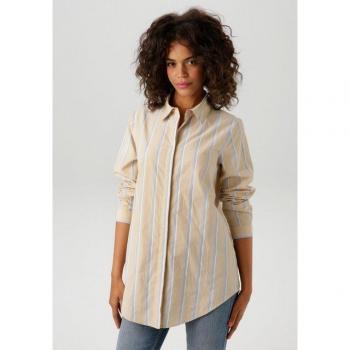 Pastell‑Streifen Hemdbluse ANISTON Casual – Oversize Langarm