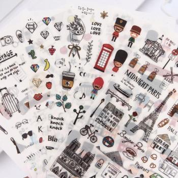 European Style Scrapbooking Stickers - 6 Sheets