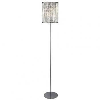 Piantana Contemporaneo Elisa Metallo Cromo Cristallo Trasparente 1 Luce E14