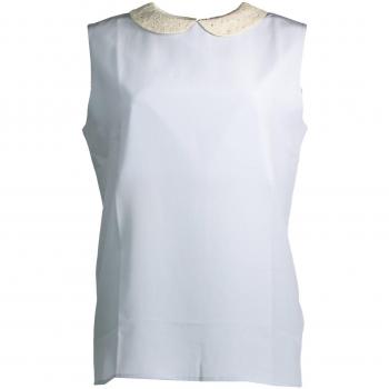 Elegant Silk Tank with Removable Collar