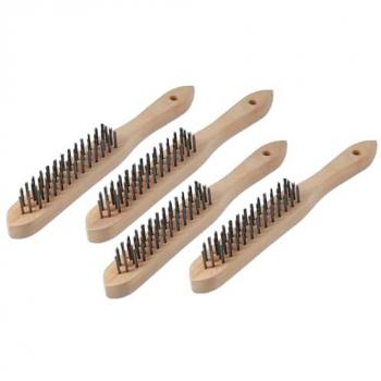 Laser Tools 4-Row Wire Brush Set 4pc