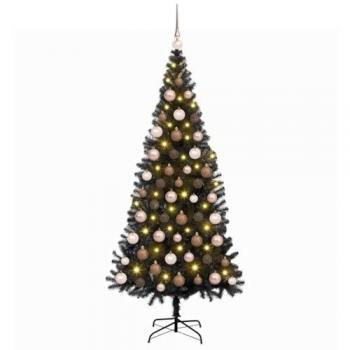 Arbre de Noël Artificiel 180 cm avec 300 LEDs Noir