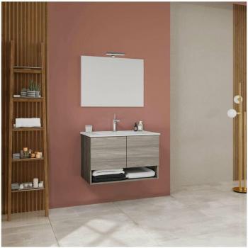 Armoire Suspendue Oslo 80 cm Chêne Gris