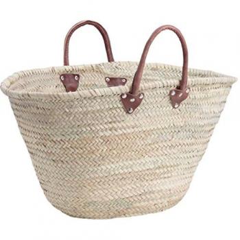 Coussin Palmière Naturel Poignée Cuir L60